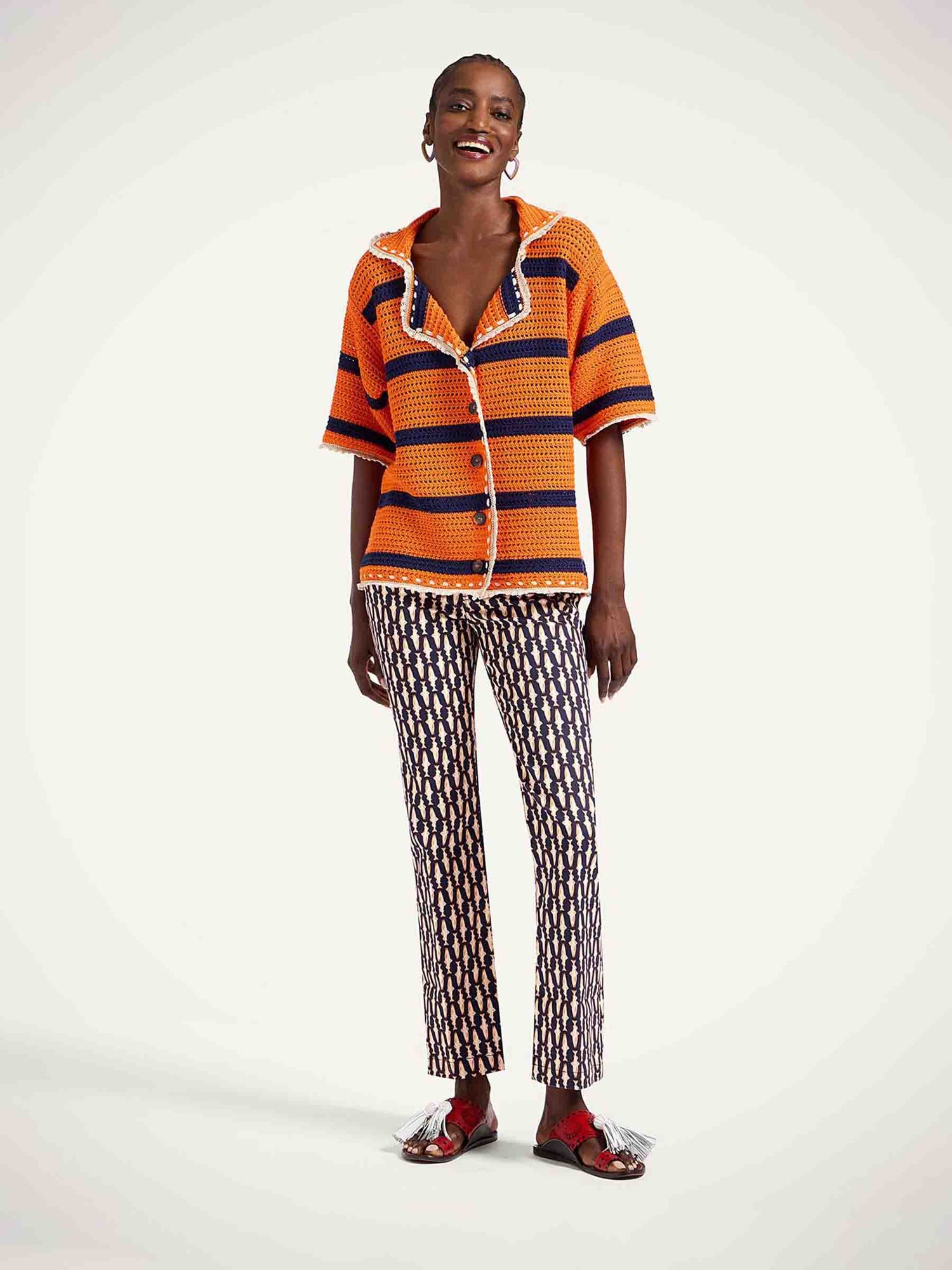Outlet online LaDoubleJ Mujer Jeans The Cropped Flare color Naranja sku 763-001803 01 - Foto 2