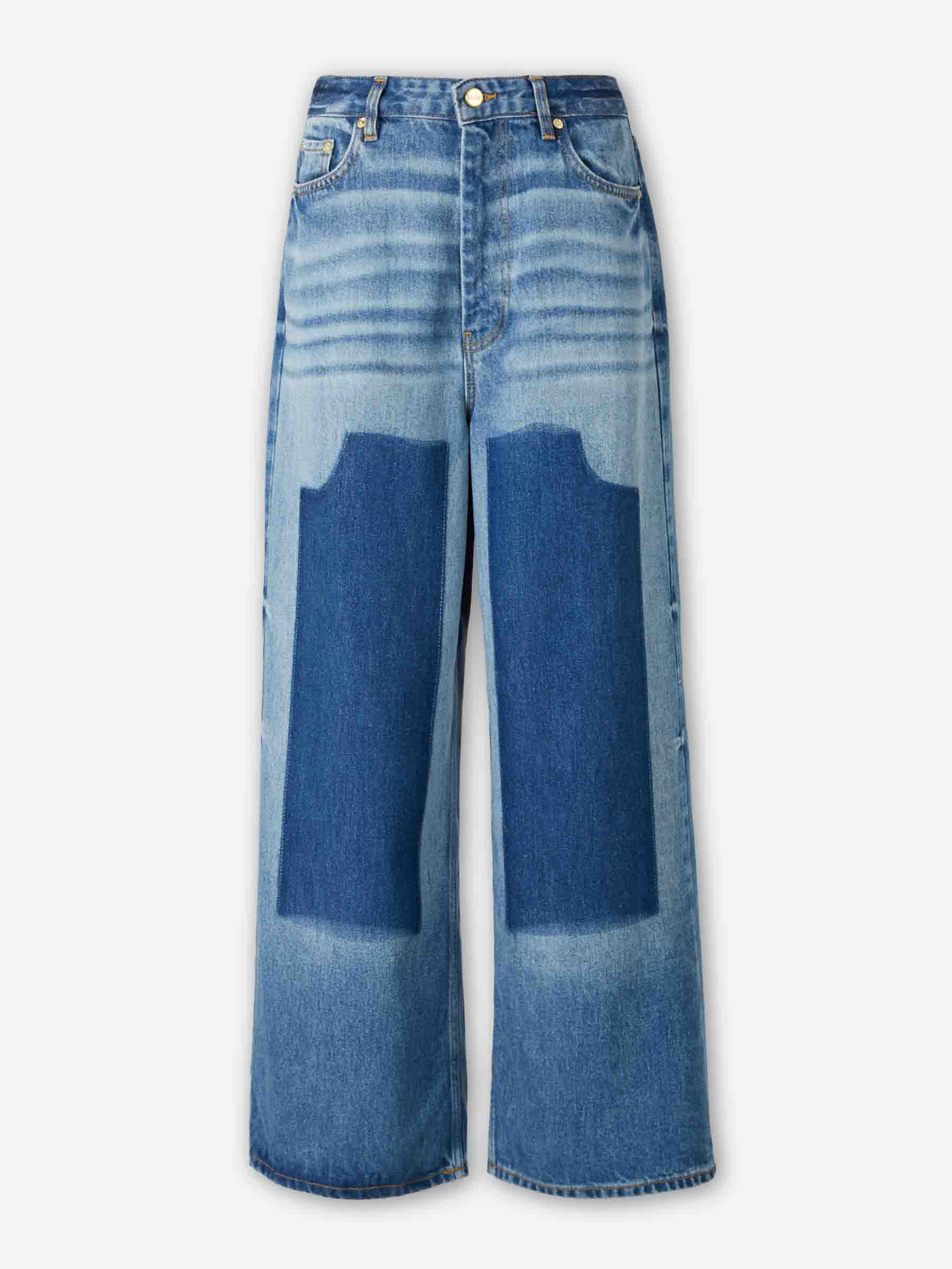 Outlet online Ganni Mujer Jeans Anchos Lyocell color Azul Denim sku 763-001865 01 - Foto 1