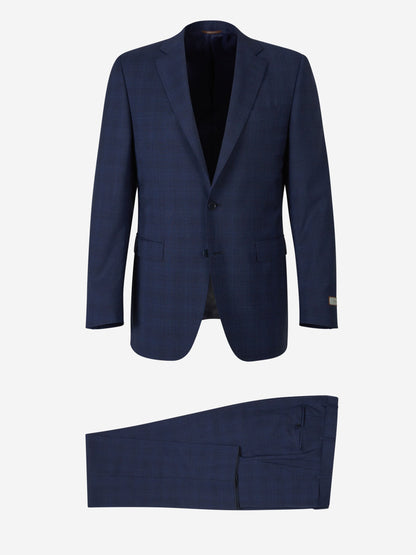 Outlet online Canali Hombre Traje Motivo Cuadros Lana color Azul Marino sku 312-002805 01 - Foto 1