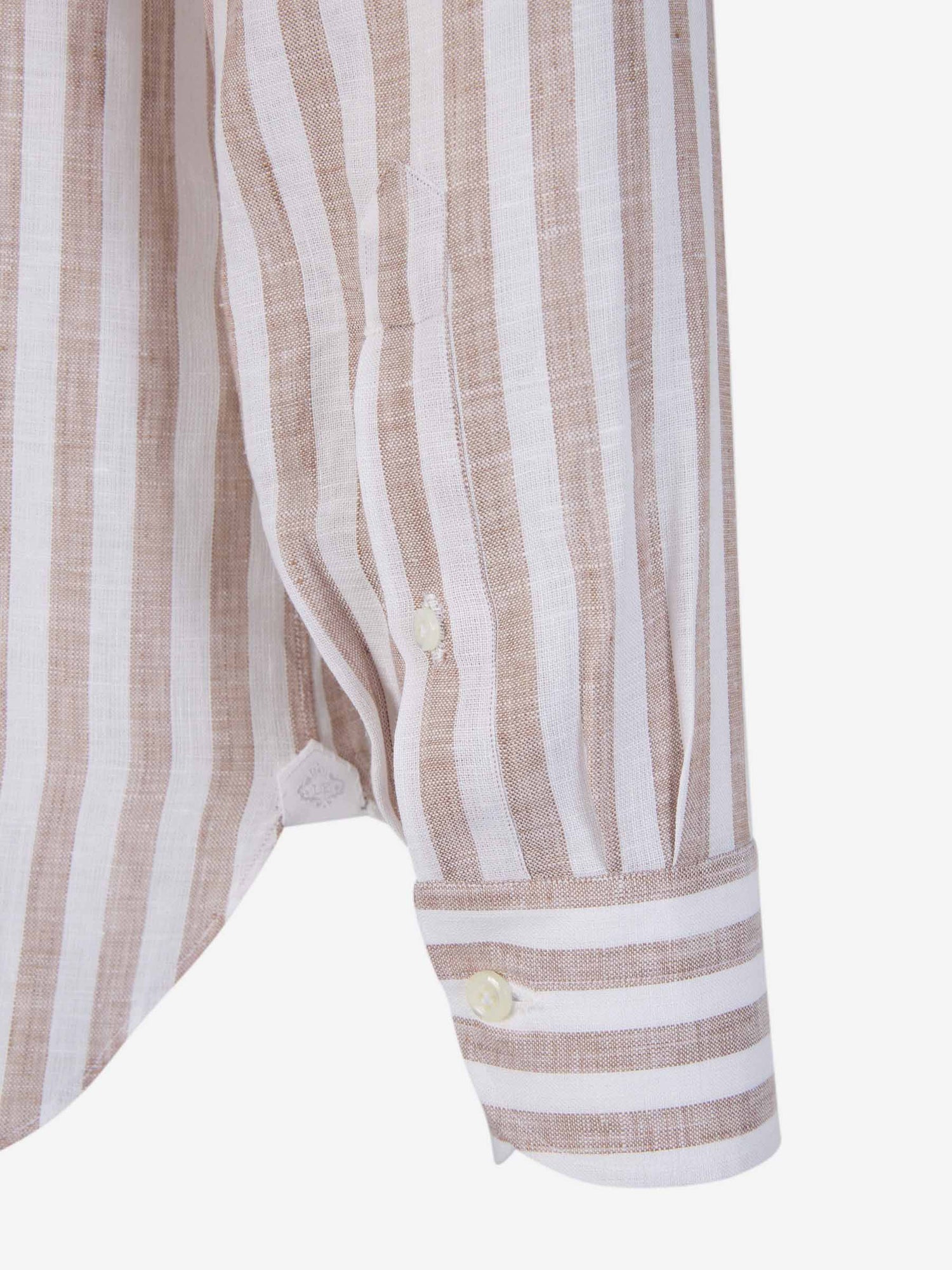 Outlet online Borrelli Hombre Camisa Motivo Rayas Lino color Terracota sku 531-006220 02 - Foto 4