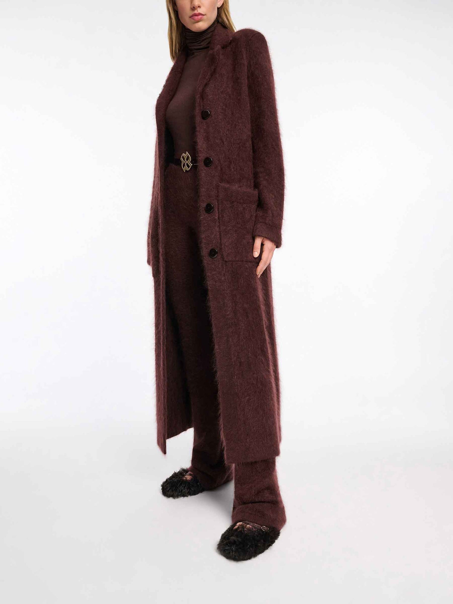 Outlet online Dorothee Schumacher Mujer Abrigo Largo Fluffy color Burdeos sku 771-001607 01 - Foto 2