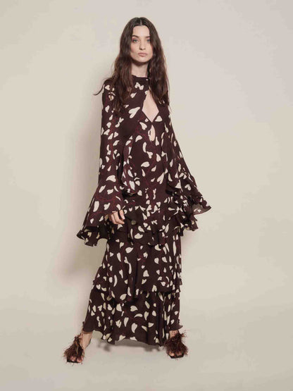 Outlet online Johanna Ortiz Mujer Capa Reinterpretation color Marrón Oscuro sku 771-001657 01 - Foto 2