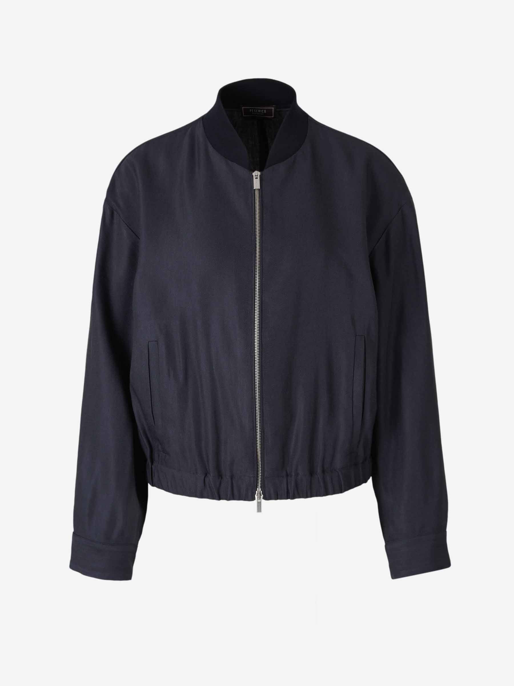 Peserico Mujer Barcelona Cazadora Bomber Brillante color Azul Marino sku 772-001416 01 - Foto 1