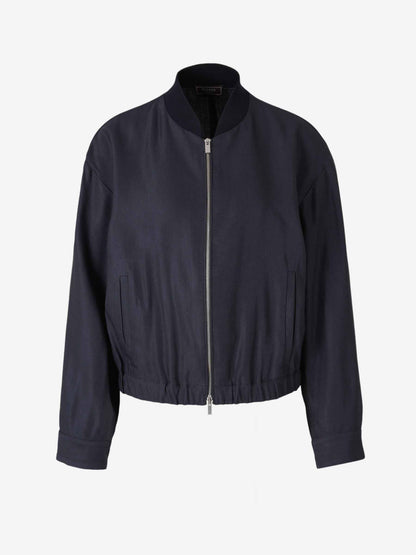 Peserico Mujer Barcelona Cazadora Bomber Brillante color Azul Marino sku 772-001416 01 - Foto 1