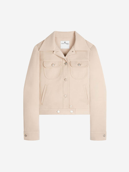 Outlet online Courrèges Mujer Cazadora Twill Trucker color Beige sku 772-001424 01 - Foto 1