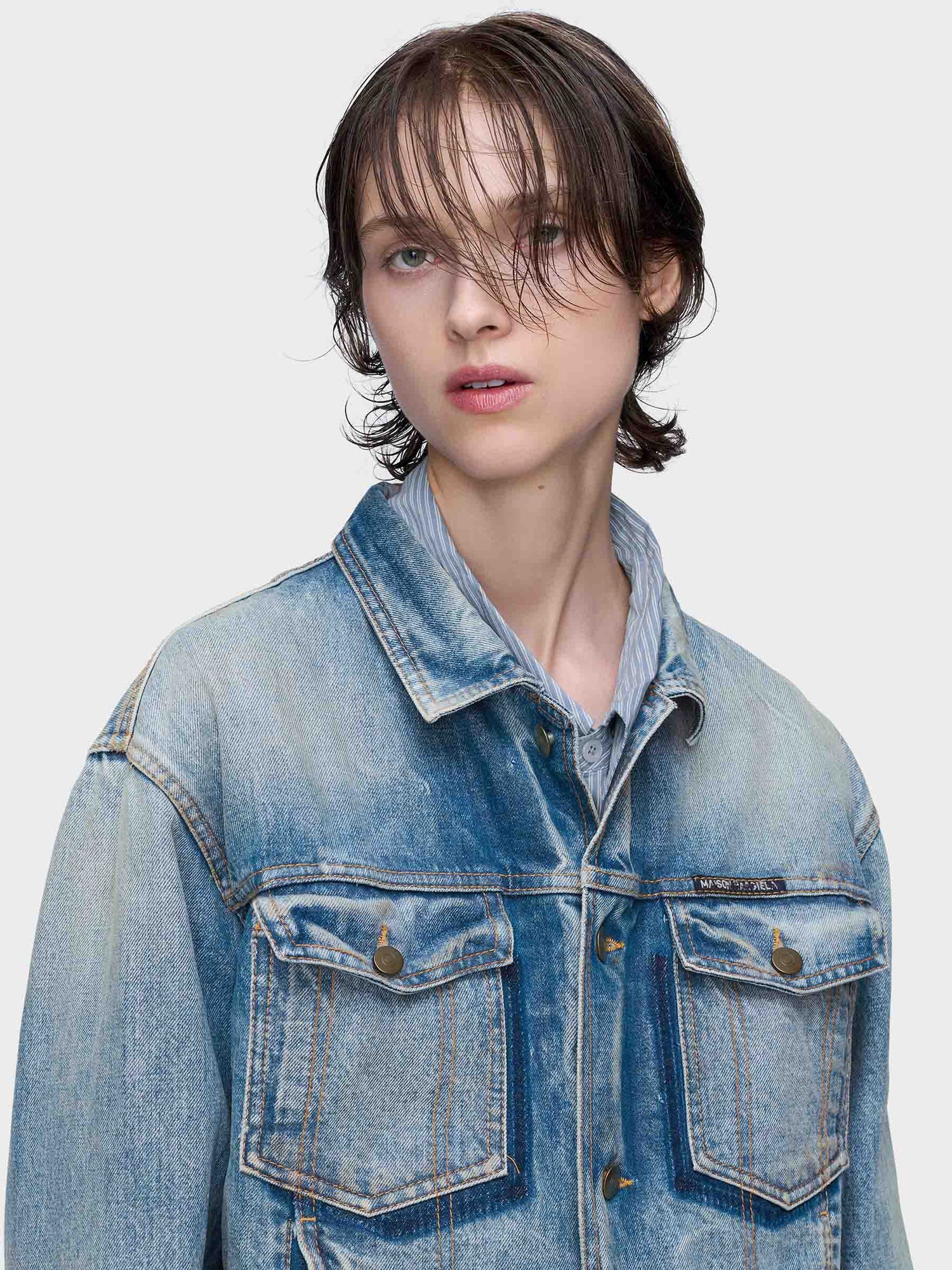 Outlet online Maison Margiela Mujer Chaqueta Denim Algodón color Azul Denim sku 772-001541 01 - Foto 3
