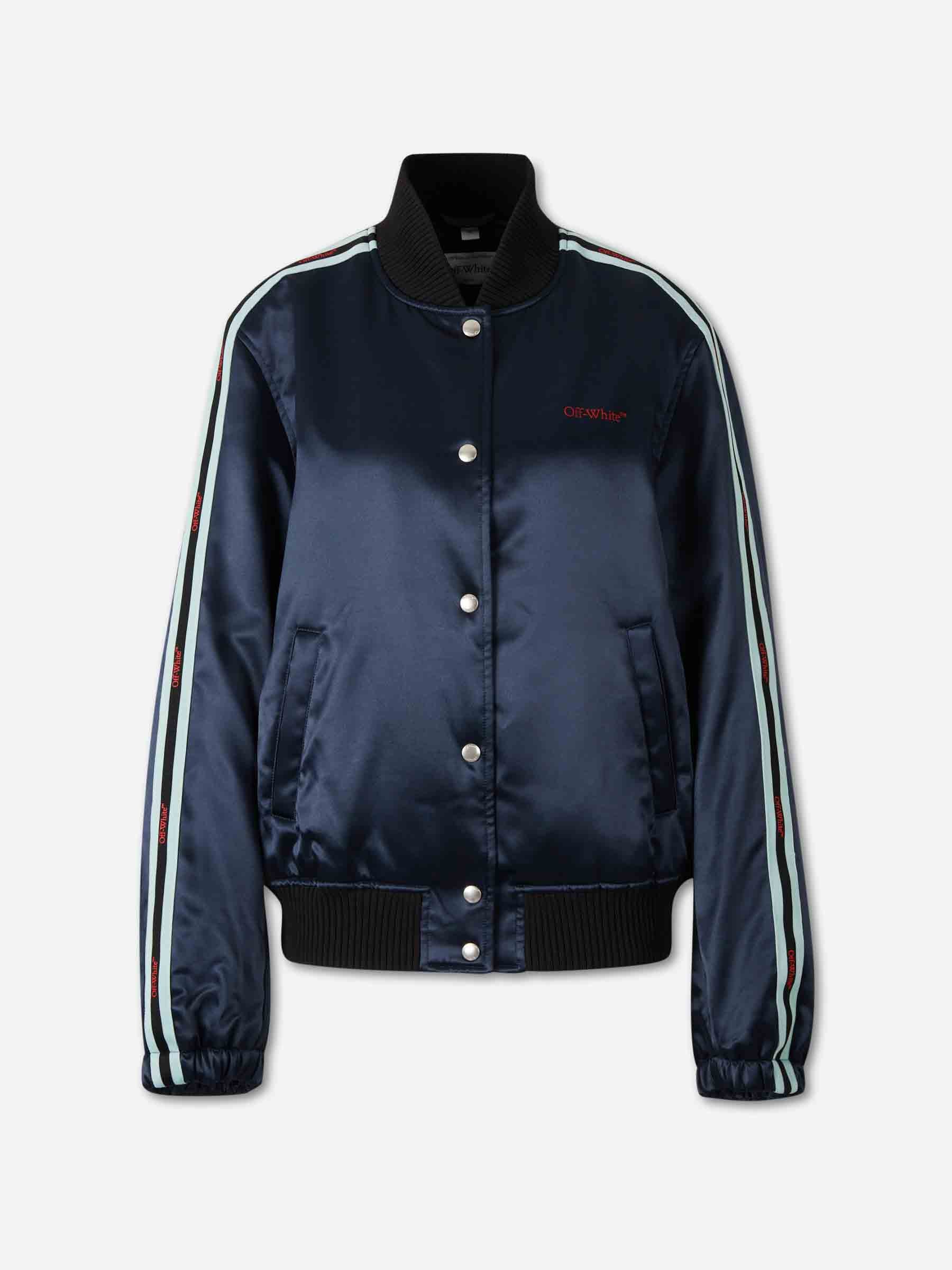 Off-White Mujer Barcelona Chaqueta Bomber Satinada color Azul Marino sku 772-001575 01 - Foto 1