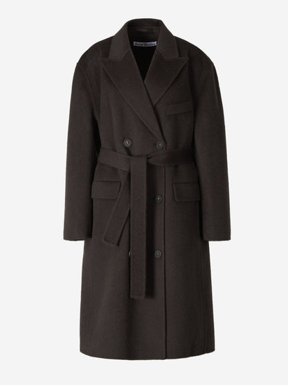 Outlet online Acne Studios Mujer Abrigo Lana Cinturón color Gris Antracita sku 773-000198 02 - Foto 6