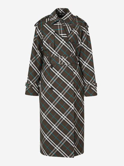 Burberry Mujer Barcelona Gabardina Motivo Cuadros color Verde Militar sku 773-000222 01 - Foto 1