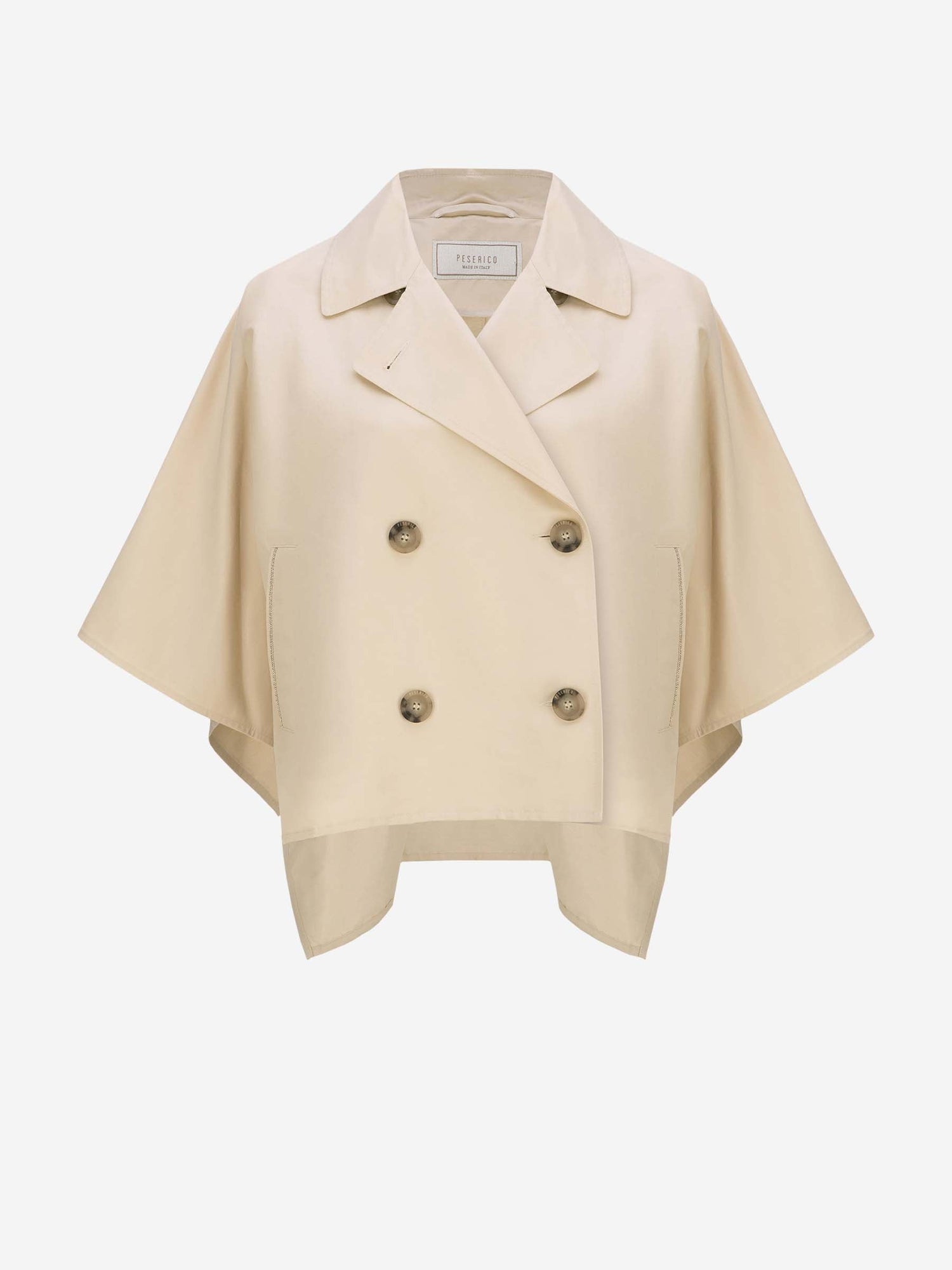 Outlet online Peserico Mujer Gabardina Cruzada Sarga ligera color Beige sku 773-000236 01 - Foto 6