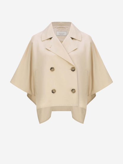 Outlet online Peserico Mujer Gabardina Cruzada Sarga ligera color Beige sku 773-000236 01 - Foto 6