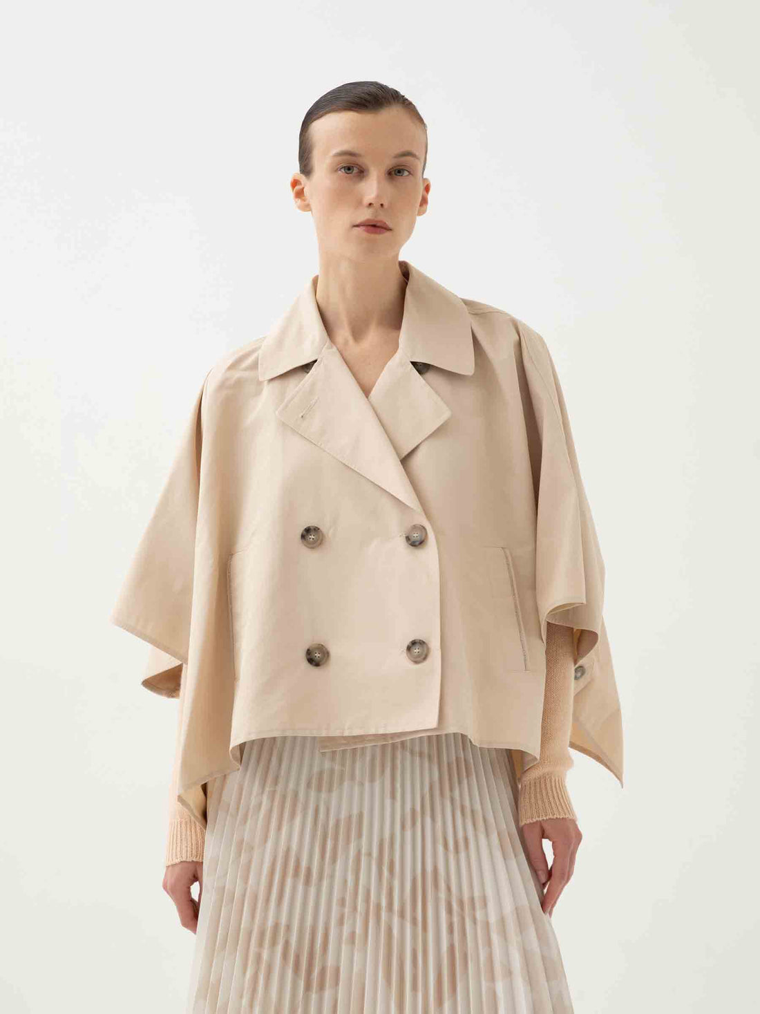 Peserico Mujer Barcelona Gabardina Cruzada Sarga ligera color Beige sku 773-000236 01 - Foto 2