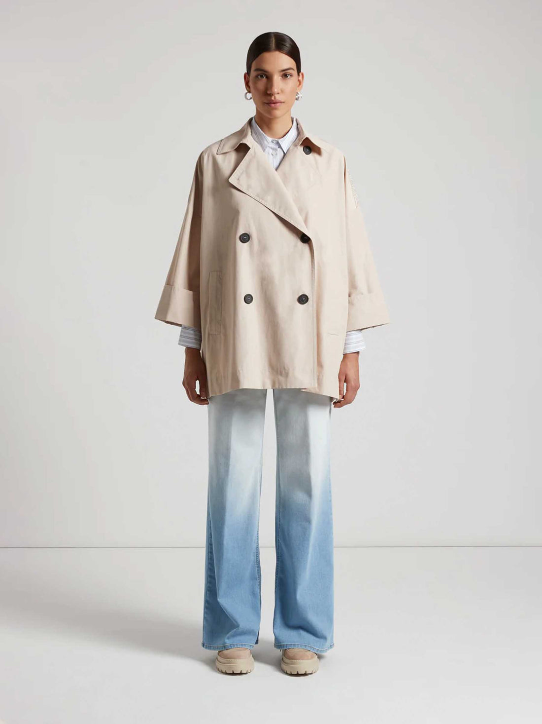 Peserico Mujer Barcelona Gabardina Doble Cruce color Beige sku 773-000238 01 - Foto 1