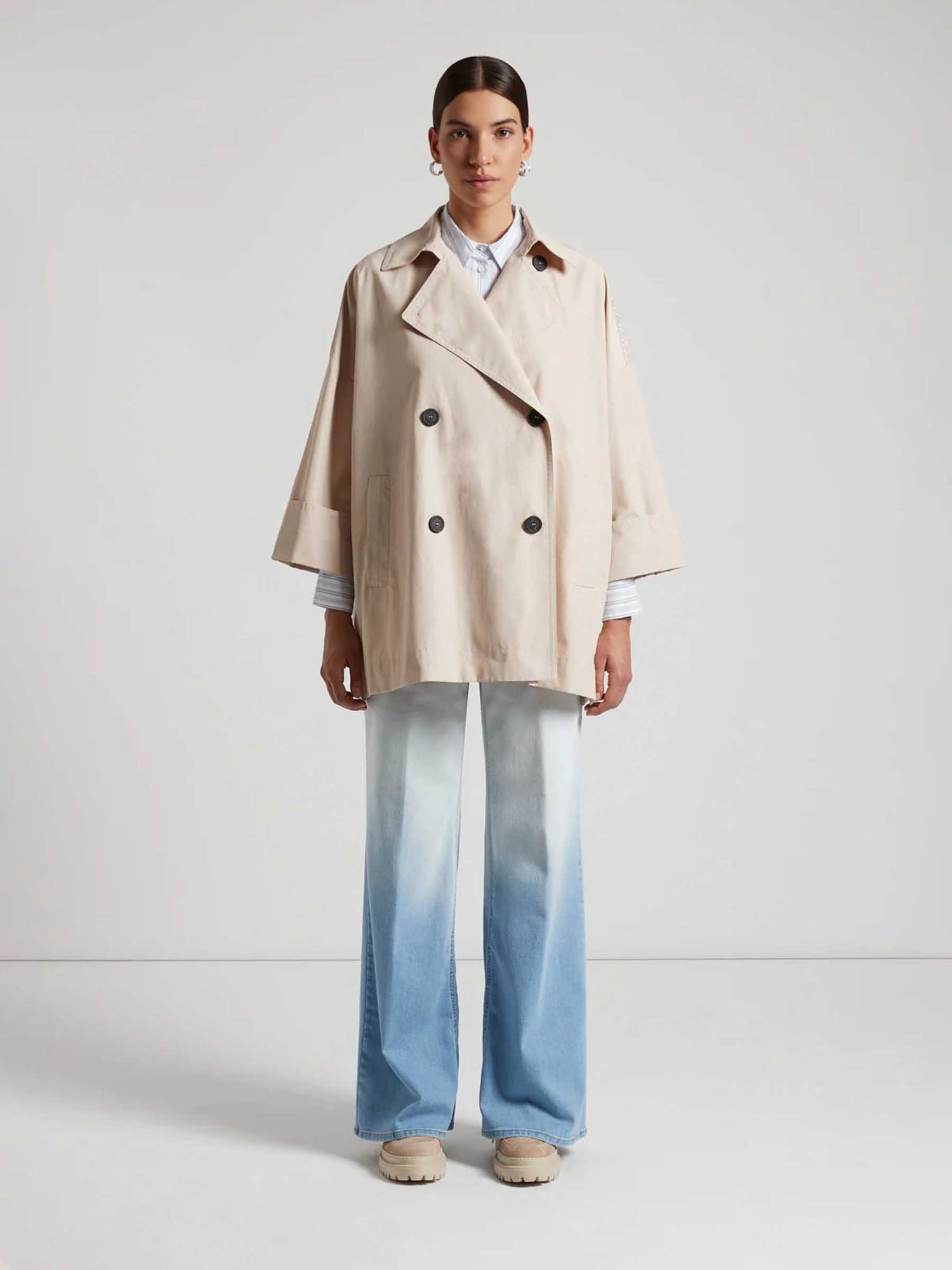 Peserico Mujer Barcelona Gabardina Doble Cruce color Beige sku 773-000238 01 - Foto 1