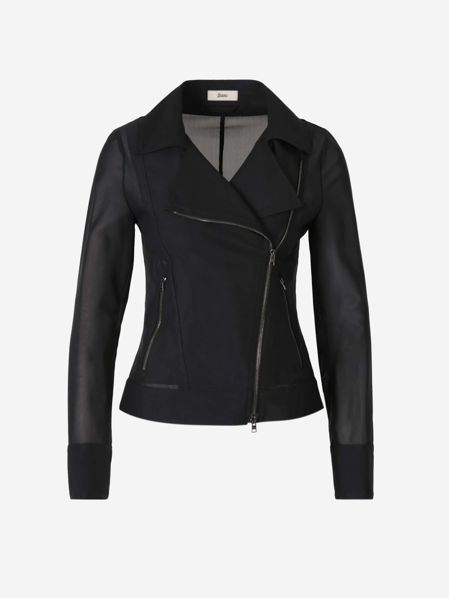 Outlet online Herno Mujer Cazadora Biker Malla color Negro sku 774-000552 01 - Foto 1