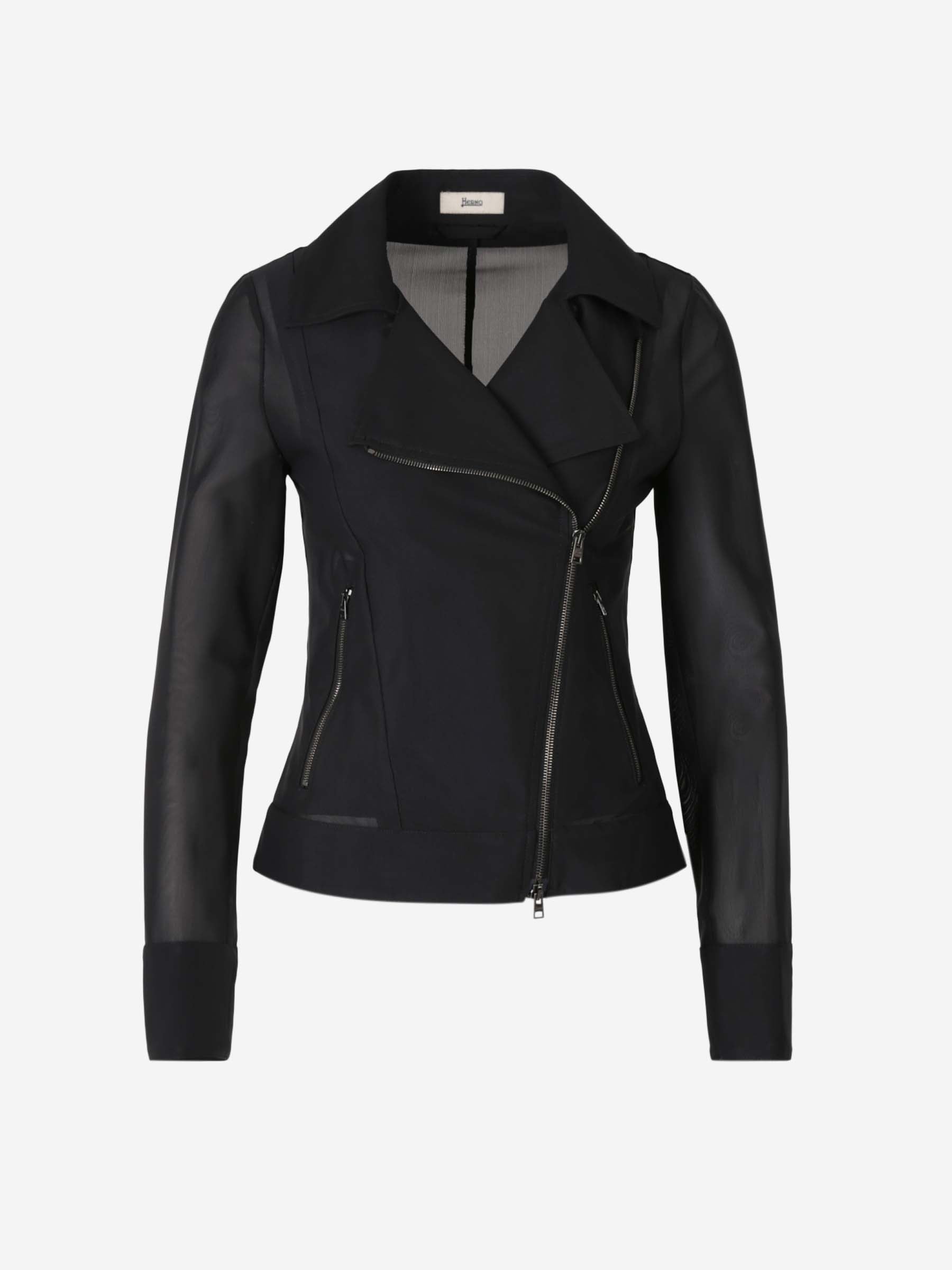 Outlet online Herno Mujer Cazadora Biker Malla color Negro sku 774-000552 01 - Foto 1