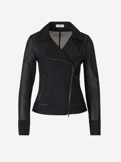 Outlet online Herno Mujer Cazadora Biker Malla color Negro sku 774-000552 01 - Foto 1