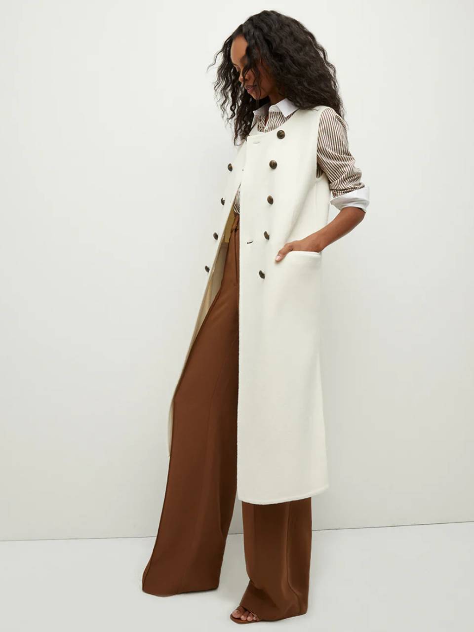 Outlet online Veronica Beard Mujer Chaleco Hoxton Abotonado color Marfil sku 775-000178 01 - Foto 1