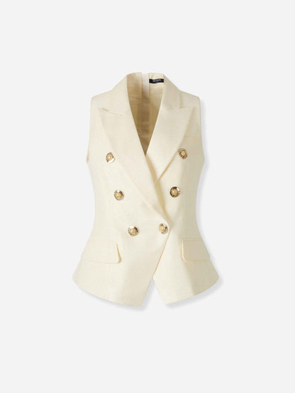 Outlet online Balmain Mujer Chaleco Doble Cruce color Crema sku 775-000223 01 - Foto 1