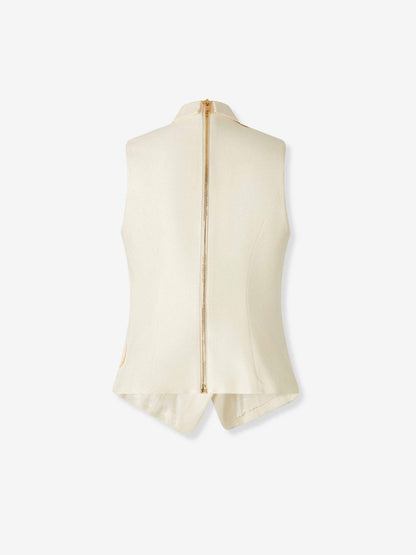 Outlet online Balmain Mujer Chaleco Doble Cruce color Crema sku 775-000223 01 - Foto 2