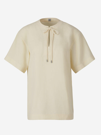 Totême Blusa Fluida Lino color Beige sku 782-001437 01 - Foto 1
