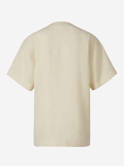 Totême Blusa Fluida Lino color Beige sku 782-001437 01 - Foto 2