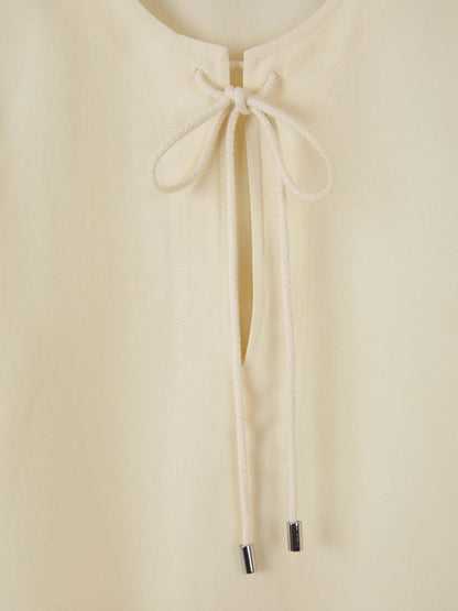 Totême Blusa Fluida Lino color Beige sku 782-001437 01 - Foto 3