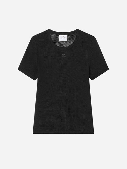 Outlet online Courrèges Mujer Camiseta Malla Logo color Negro sku 782-001665 01 - Foto 1