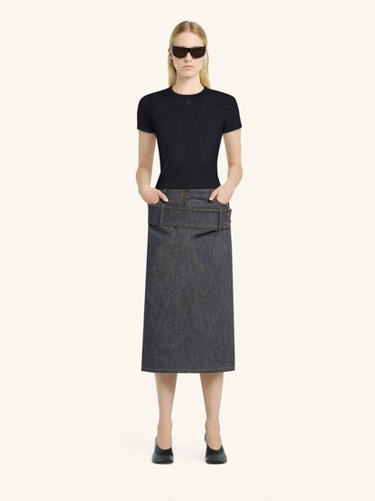 Outlet online Courrèges Mujer Camiseta Malla Logo color Negro sku 782-001665 01 - Foto 2