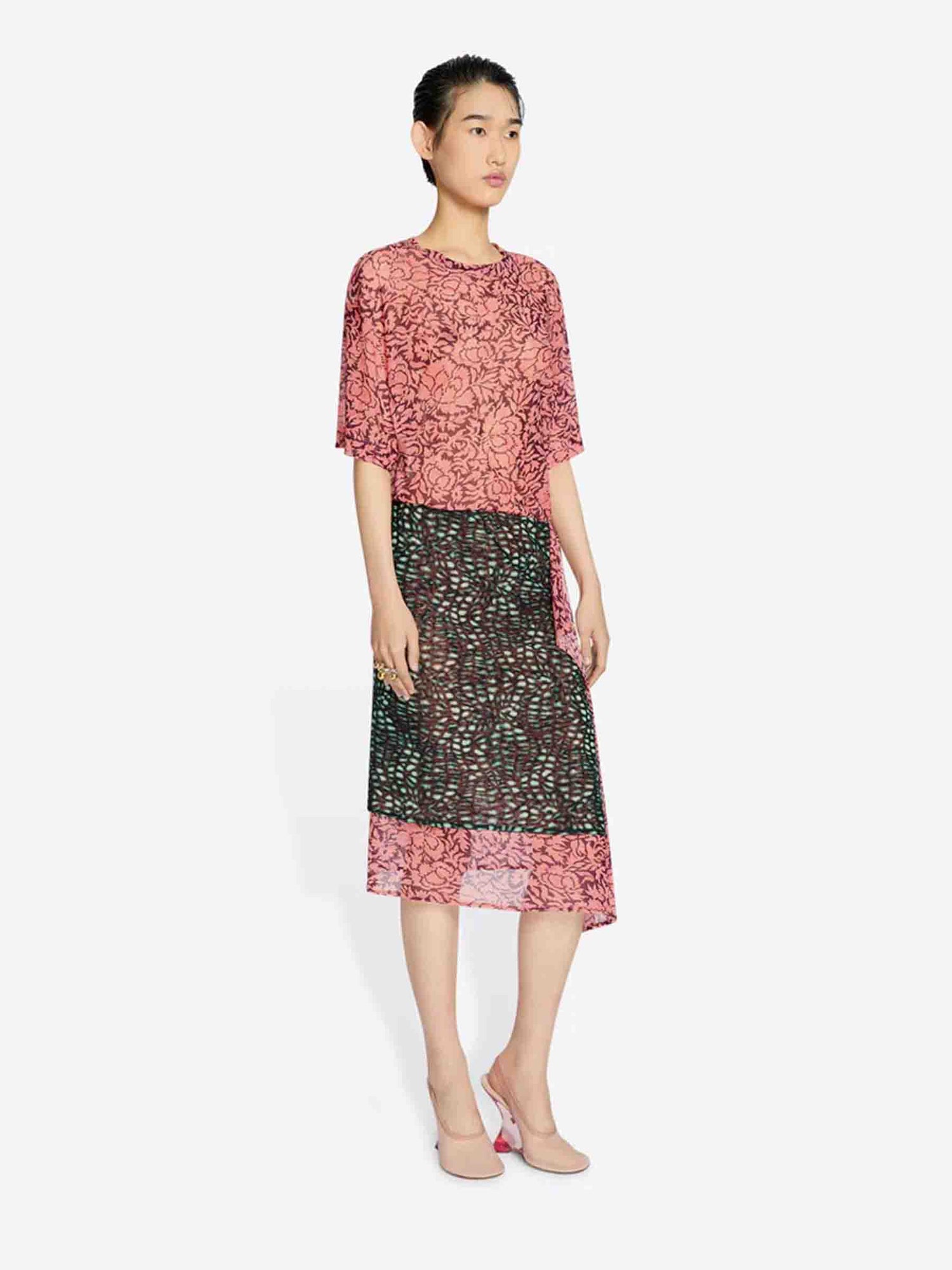 Dries Van Noten Mujer Barcelona Camiseta Transparente Estampado color Coral sku 782-001710 01 - Foto 3