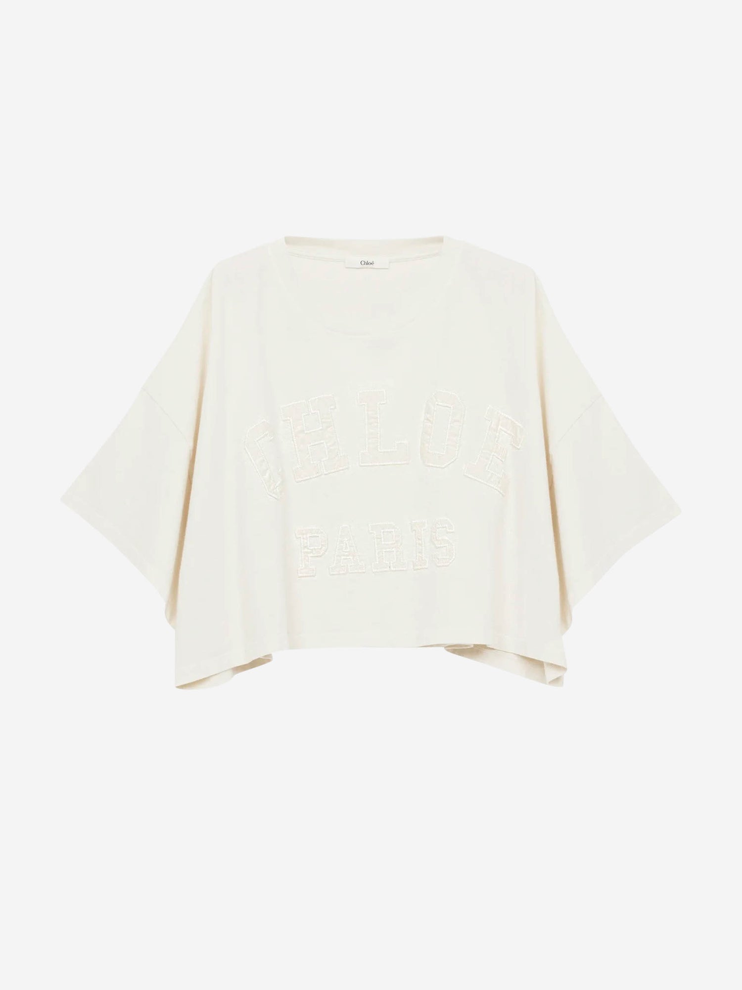 Outlet online Chloé Mujer Camiseta Cropped Algodón color Marfil sku 782-001751 01 - Foto 1