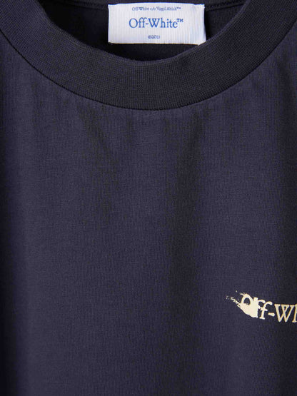 Outlet online Off-White Mujer Camiseta Cuello Redondo color Azul Noche sku 782-001784 01 - Foto 3