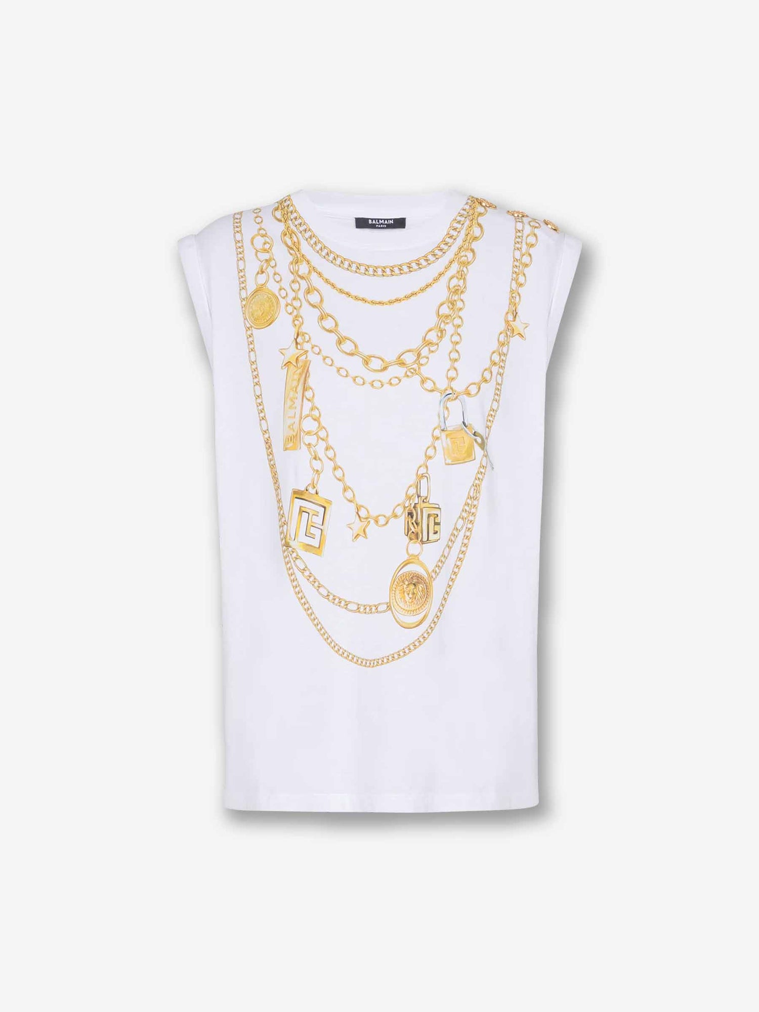 Outlet online Balmain Mujer Camiseta Estampado Collier color Blanco sku 782-001790 01 - Foto 1