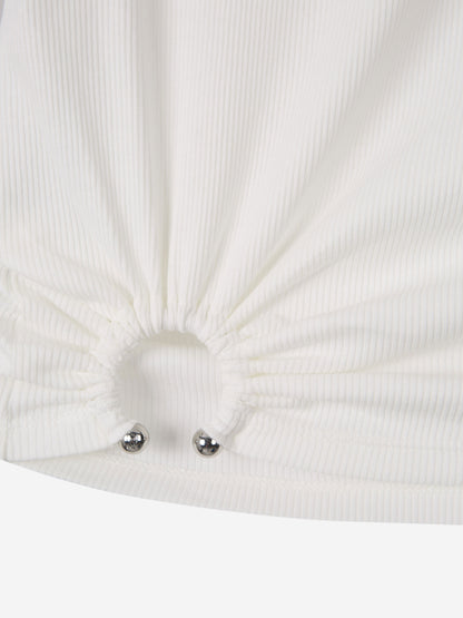 Outlet online Rabanne Mujer Top Signature Piercing color Blanco sku 782-001809 01 - Foto 4