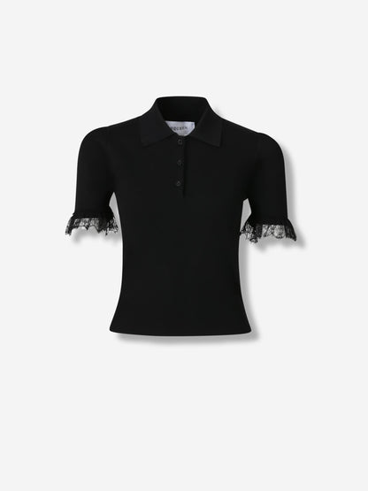 Outlet online McQueen Mujer Polo Punto Encaje color Negro sku 782-001822 01 - Foto 1