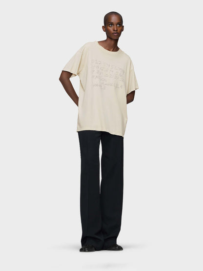 Outlet online Maison Margiela Mujer Camiseta Logo Algodón color Crema sku 782-001830 01 - Foto 2