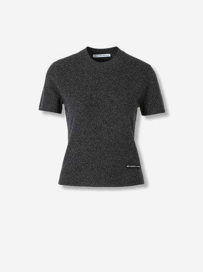 Outlet online Alexander Wang Mujer Camiseta Cropped color Gris Antracita sku 782-001832 01 - Foto 1