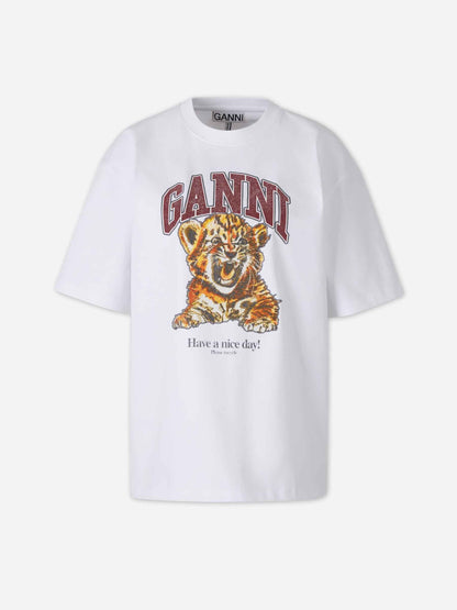 Outlet online Ganni Mujer Camiseta Baby Tiger color Blanco sku 782-001869 01 - Foto 1