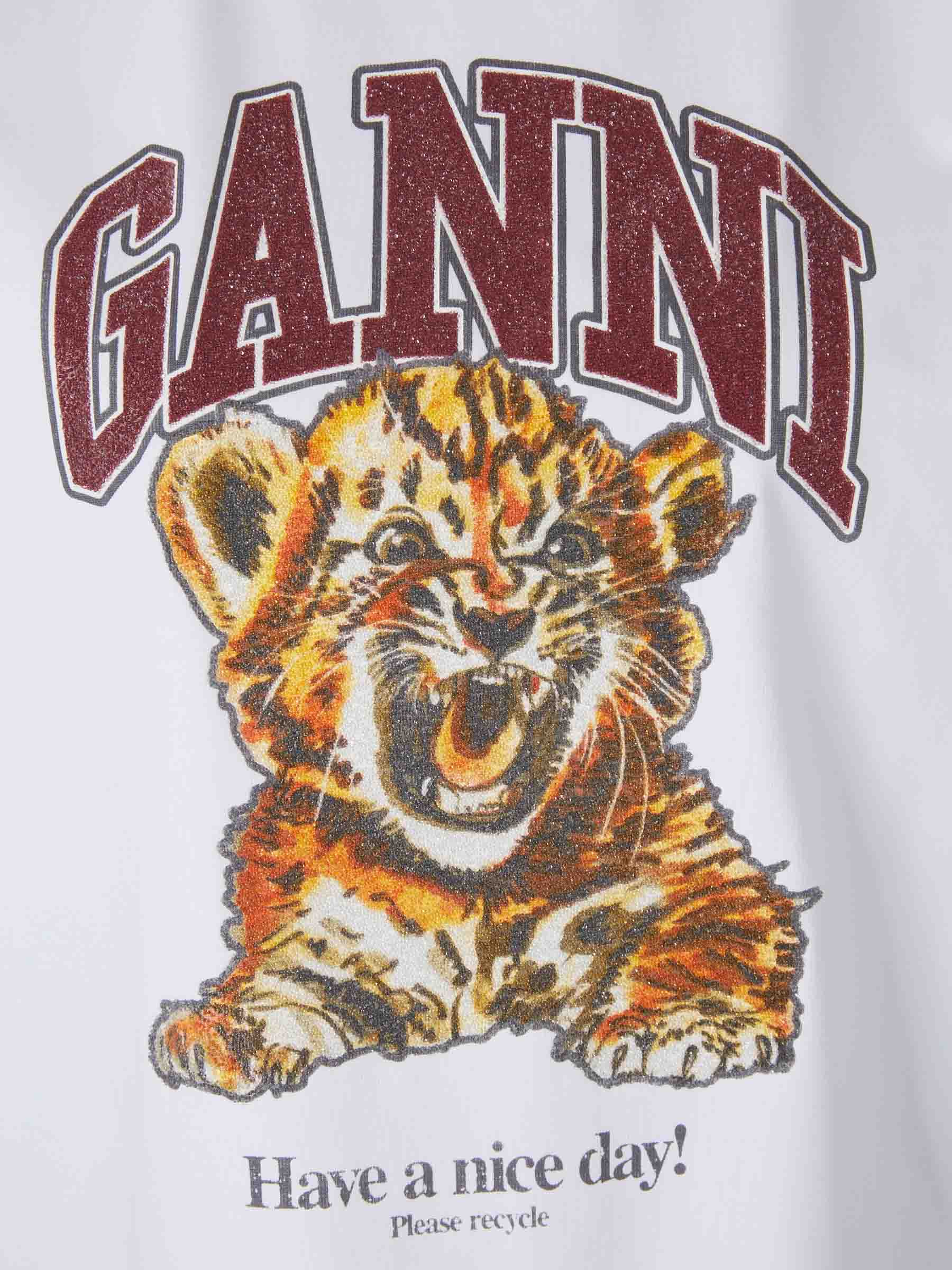 Outlet online Ganni Mujer Camiseta Baby Tiger color Blanco sku 782-001869 01 - Foto 4