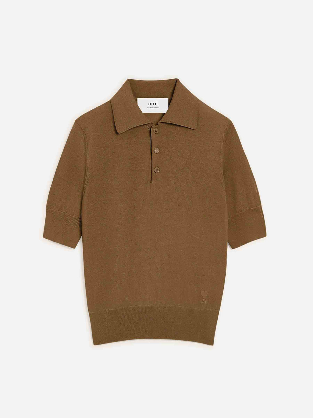 Outlet online Ami Paris Mujer Polo Punto Lana color Marrón sku 783-000074 01 - Foto 1