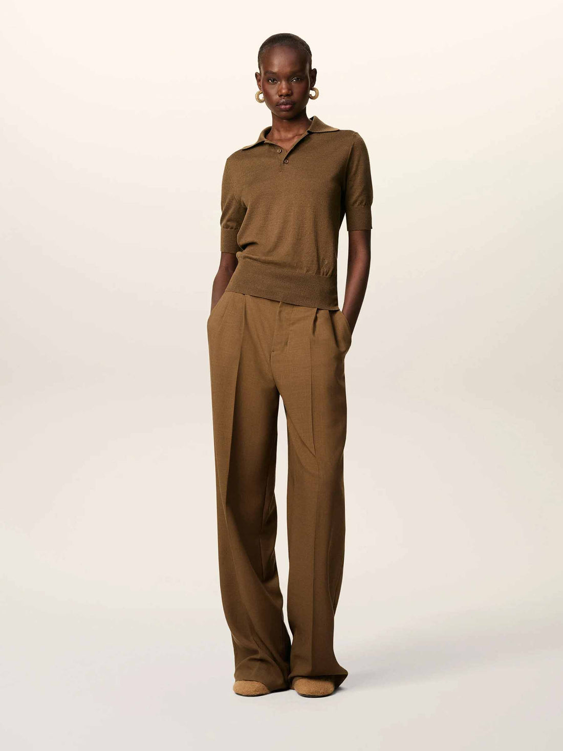 Outlet online Ami Paris Mujer Polo Punto Lana color Marrón sku 783-000074 01 - Foto 2