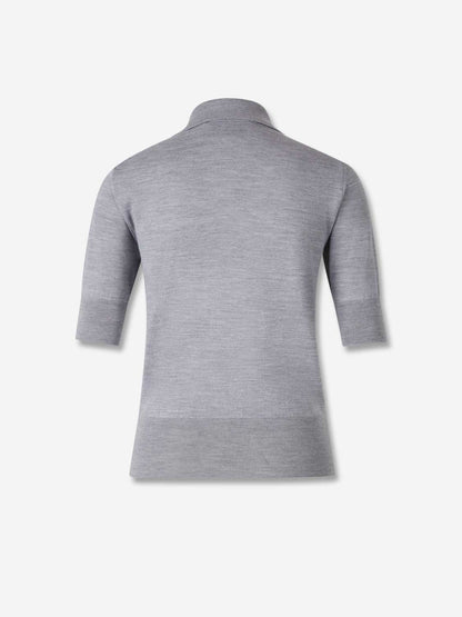 Outlet online Ami Paris Mujer Polo Punto Lana color Gris sku 783-000074 02 - Foto 2