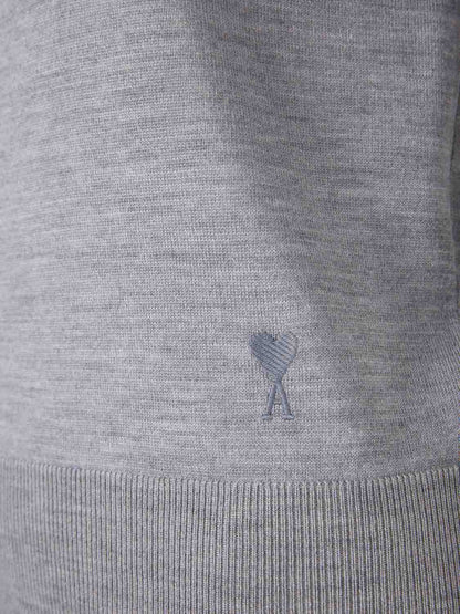 Outlet online Ami Paris Mujer Polo Punto Lana color Gris sku 783-000074 02 - Foto 4