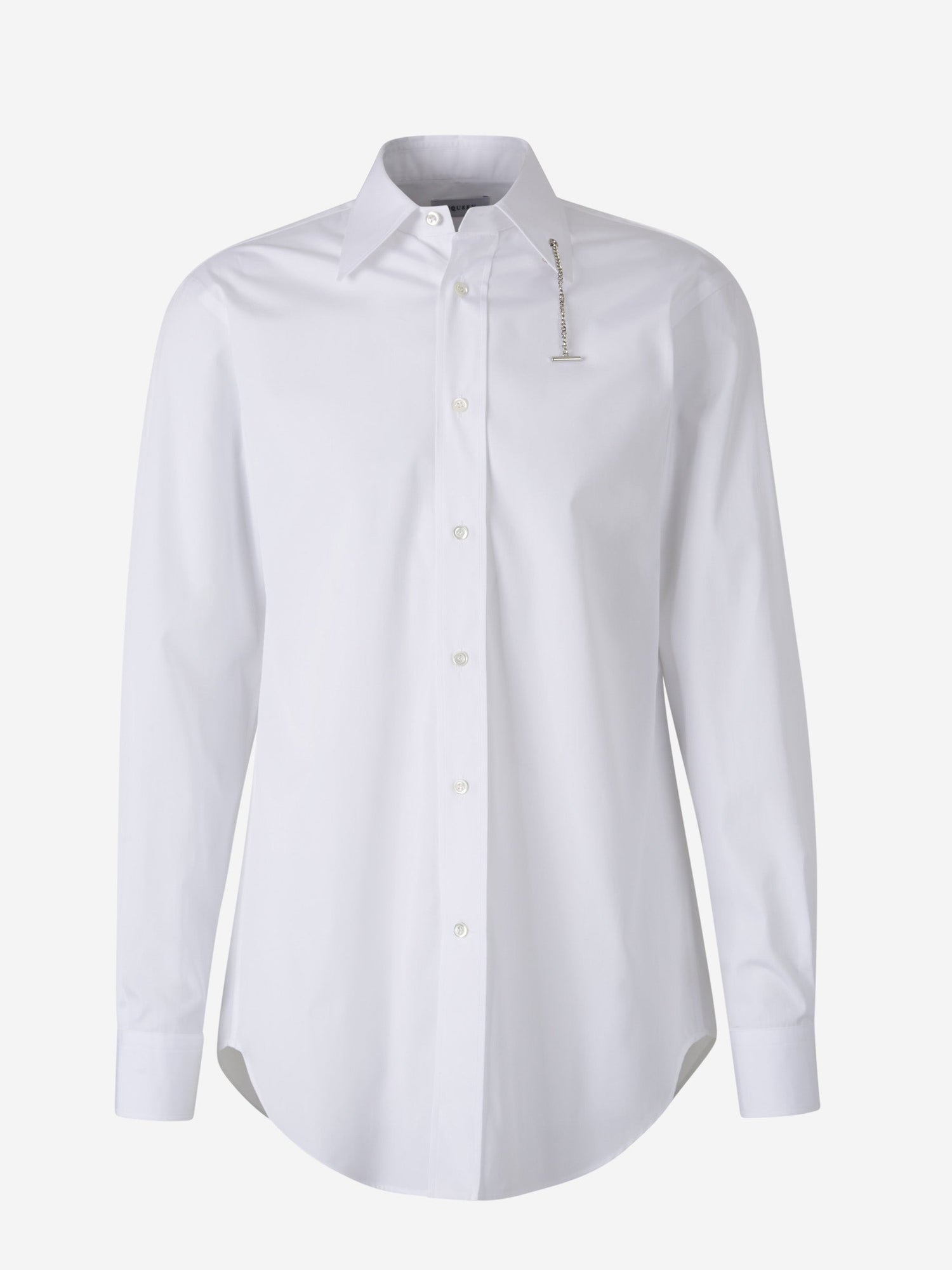 Outlet online McQueen Hombre Camisa Lisa Algodón color Blanco sku 531-006380 02 - Foto 2