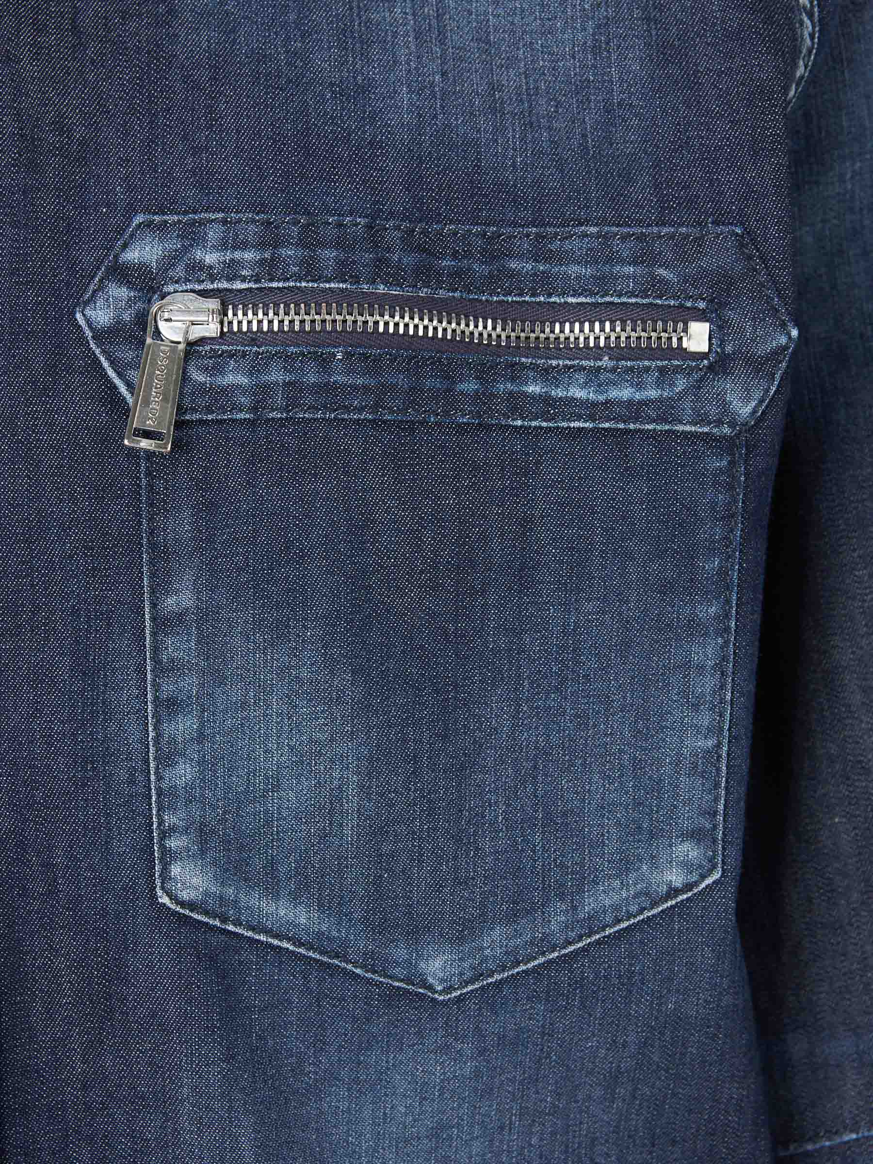 Outlet online Dsquared2 Hombre Camisa Denim Western color Azul Denim Oscuro sku 531-006309 01 - Foto 4