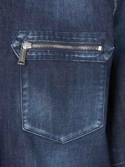Outlet online Dsquared2 Hombre Camisa Denim Western color Azul Denim Oscuro sku 531-006309 01 - Foto 4