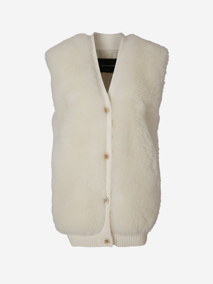 Outlet online Fabiana Filippi Mujer Chaleco Pelo Cachemira color Crema sku 775-000164 01 - Foto 2