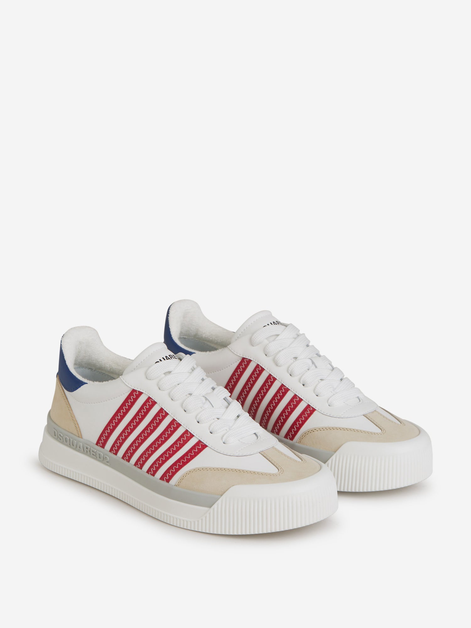 Outlet online Dsquared2 Hombre Sneakers Piel Rayas color Blanco sku 616-002631 02 - Foto 2