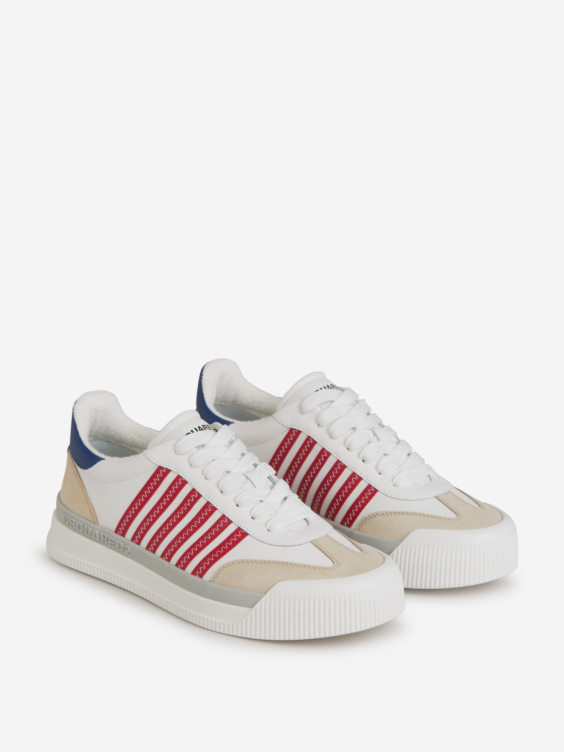 Outlet online Dsquared2 Hombre Sneakers Piel Rayas color Blanco sku 616-002631 02 - Foto 2