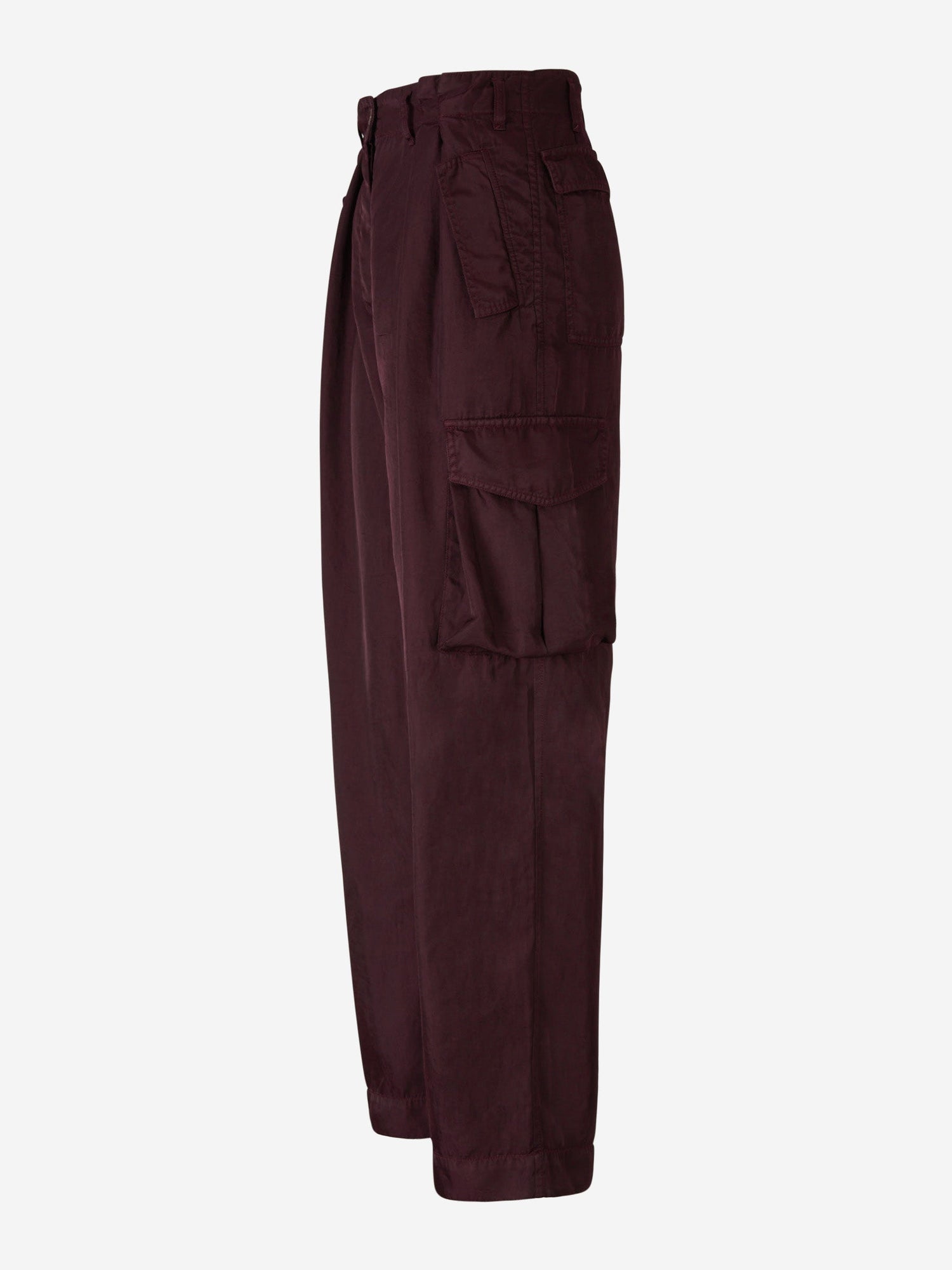 Outlet online Dries Van Noten Mujer Pantalones Cargo Fluidos color Burdeos sku 761-003501 00 - Foto 2